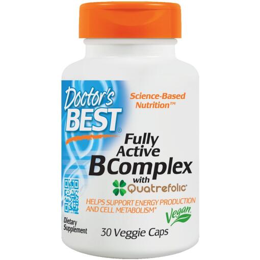 Doctor's Best - Fully Active B-Complex with Quatrefolic - 30 vcaps
