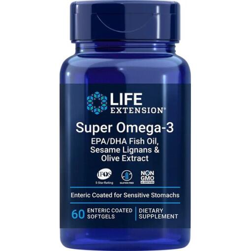 Life Extension - Super Omega-3 EPA/DHA with Sesame Lignans & Olive Extract - 60 enteric coated softgels