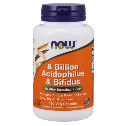NOW Foods - 8 Billion Acidophilus & Bifidus - 120 vcaps