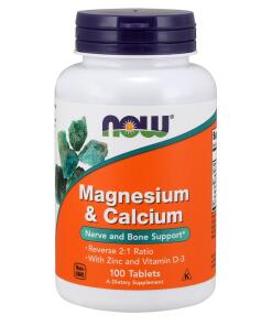 NOW Foods - Magnesium & Calcium with Zinc and Vitamin D3 - 100 tablets