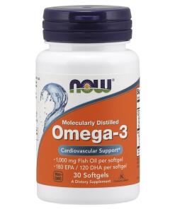 NOW Foods - Omega-3 Molecularly Distilled - 30 softgels