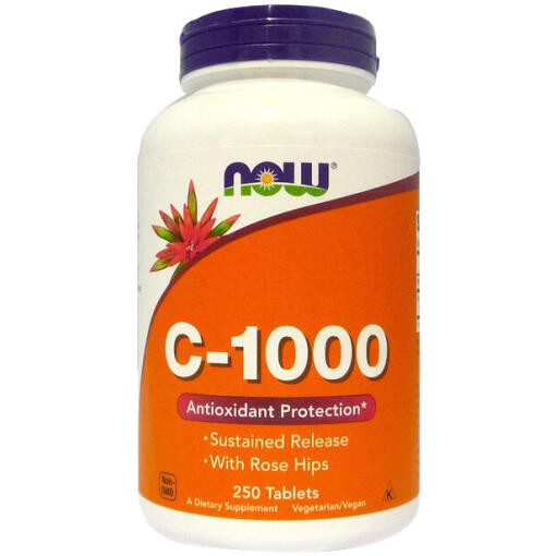 NOW Foods - Vitamin C-1000 with Rose Hips - Sustained Release - 250 tablets