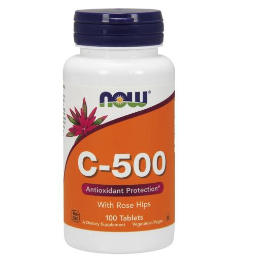 NOW Foods - Vitamin C-500 with Rose Hips - 100 tablets