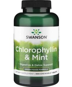 Swanson - Chlorophyllin & Mint - 500 chewable tablets