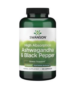 Swanson - High Absorption Ashwagandha & Black Pepper - 120 caps