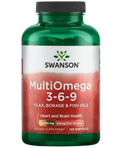 Swanson - MultiOmega 3-6-9 - Flax & Borage & Fish Oils - 120 softgels
