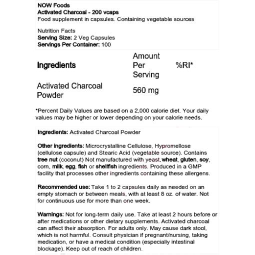 Activated Charcoal - 200 vcaps