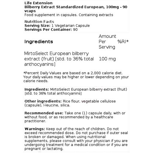 Bilberry Extract Standardized European