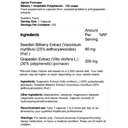 Bilberry + Grapeskin Polyphenols - 120 vcaps
