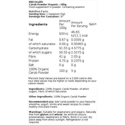 Carob Powder Organic - 185 grams