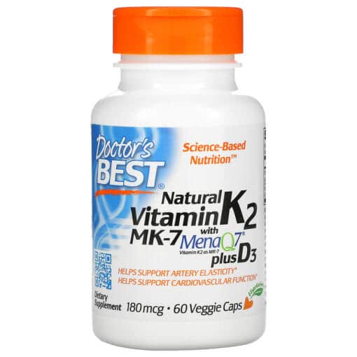 Doctor's Best Natural Vitamin K2 MK-7 with MenaQ7 plus Vitamin D3