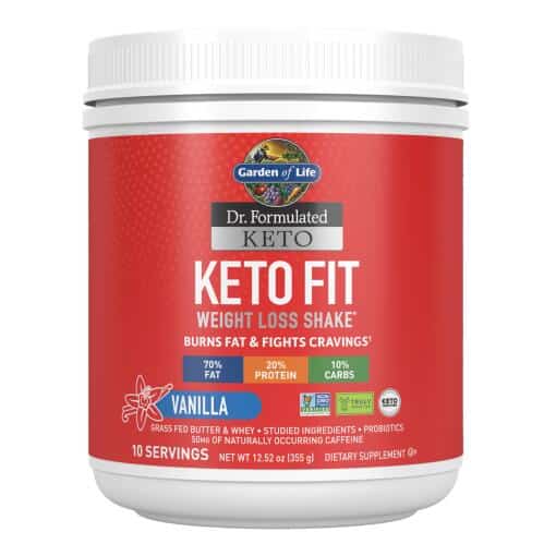 Dr. Formulated Keto Fit Weight Loss* Shake Vanilla 12.52oz (355g) Powder