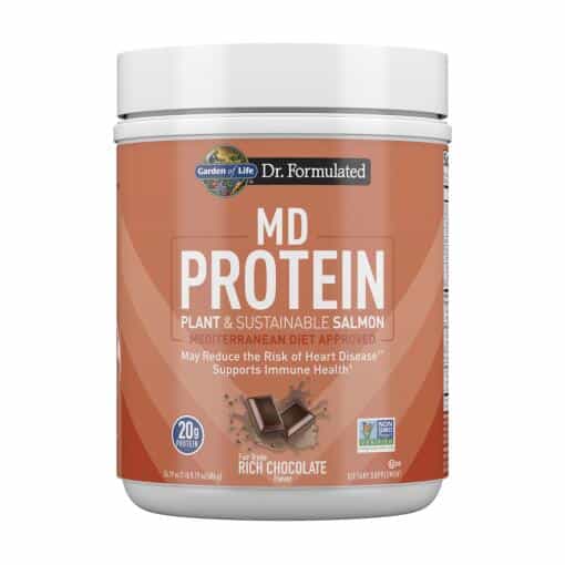 Dr. Formulated MD Protein Plant & Sustainable Salmon Fair Trade Rich Chocolate 24.19oz (686 g)