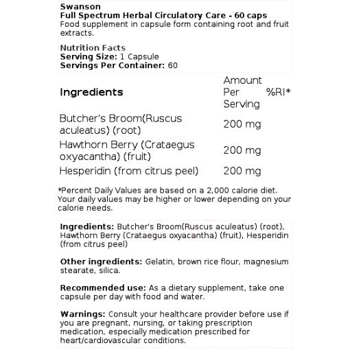 Full Spectrum Herbal Circulatory Care - 60 caps