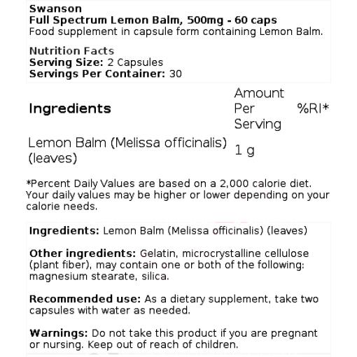 Full Spectrum Lemon Balm
