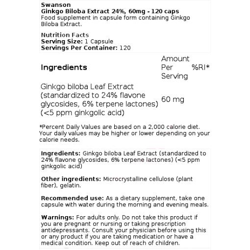 Ginkgo Biloba Extract 24%