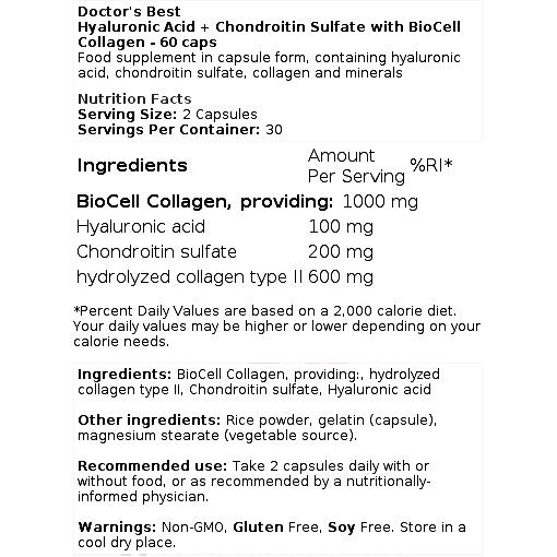 Hyaluronic Acid + Chondroitin Sulfate with BioCell Collagen