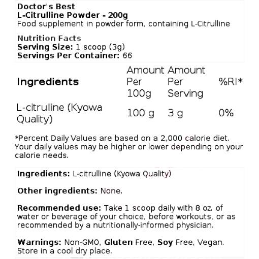 L-Citrulline Powder - 200 grams