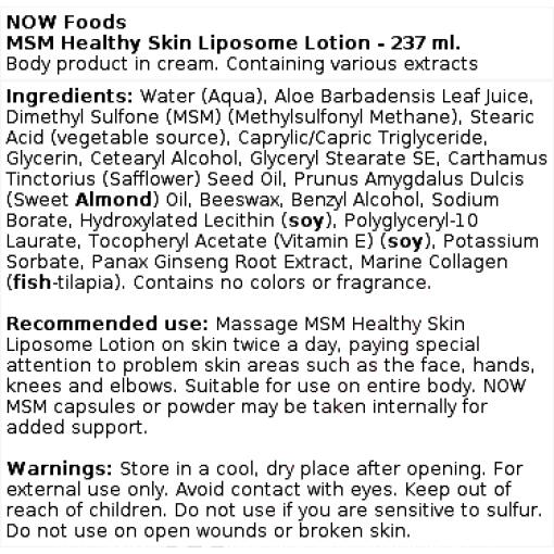 MSM Healthy Skin Liposome Lotion - 237 ml.