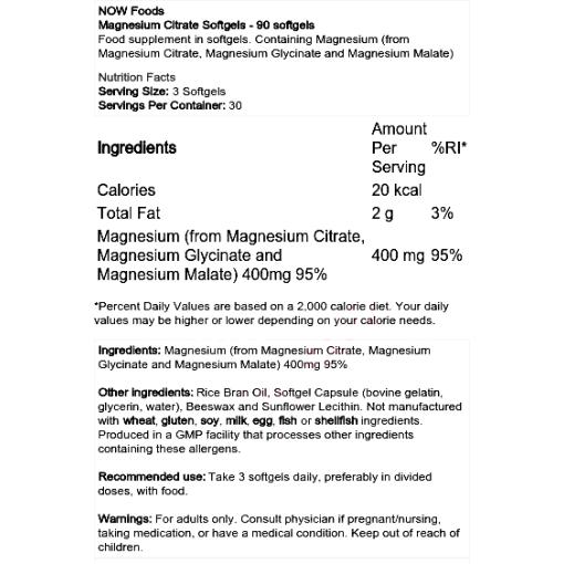 Magnesium Citrate Softgels