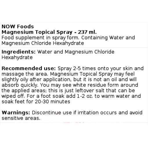 Magnesium Topical Spray - 237 ml.