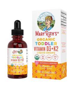 MaryRuth Organics - Organic Toddler Vitamin D3+K2 Liquid Drops - 30 ml.