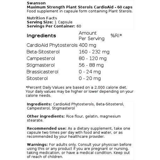 Maximum Strength Plant Sterols CardioAid - 60 caps