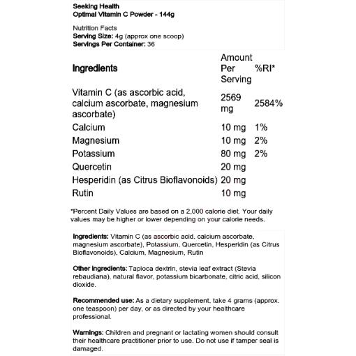 Optimal Vitamin C Powder - 144 grams