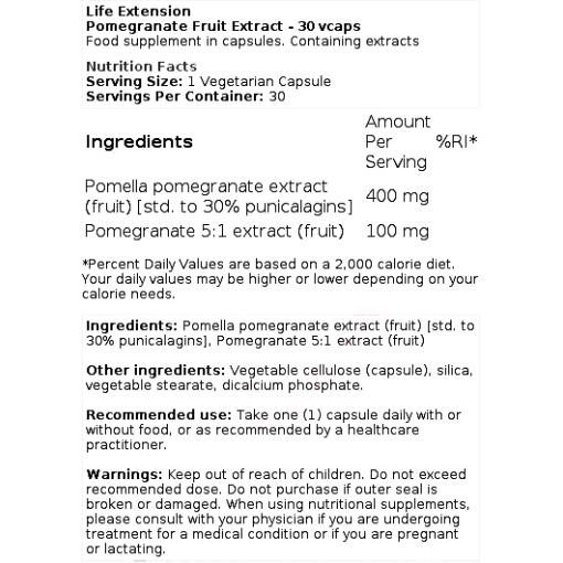 Pomegranate Fruit Extract - 30 vcaps