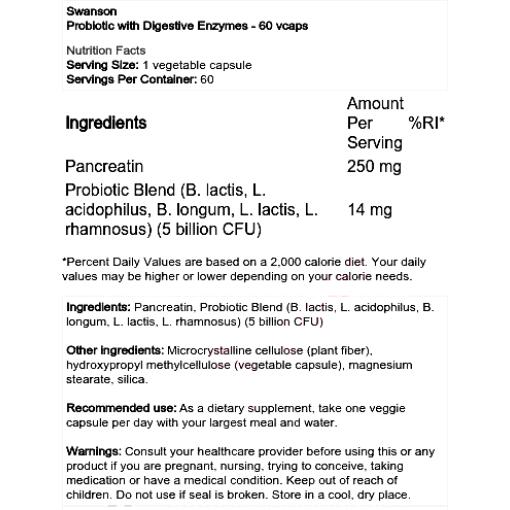 Probiotic with Digestive Enzymes - 60 vcaps