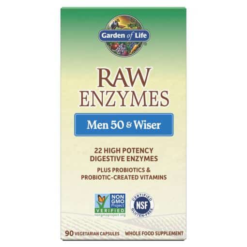 RAW Enzymes Men 50 & Wiser Digestive Health 90 Capsules