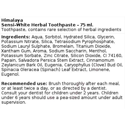 Sensi-White Herbal Toothpaste - 75 ml.