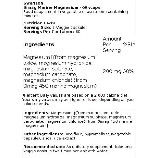Simag Marine Magnesium - 60 vcaps