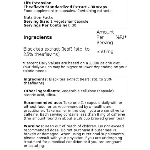 Theaflavin Standardized Extract - 30 vcaps