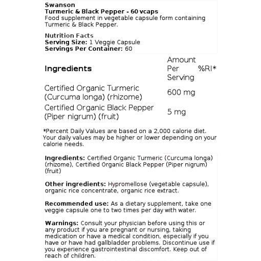 Turmeric & Black Pepper - 60 vcaps