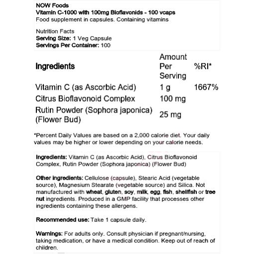 Vitamin C-1000 with 100mg Bioflavonides