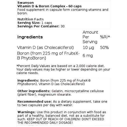 Vitamin D & Boron Complex - 60 caps