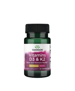 SWANSON Witamina D3 2000IU + K2 75mcg 60vcaps