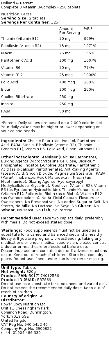 Holland & Barrett - Complete B-Vitamin B-Complex - Image 3