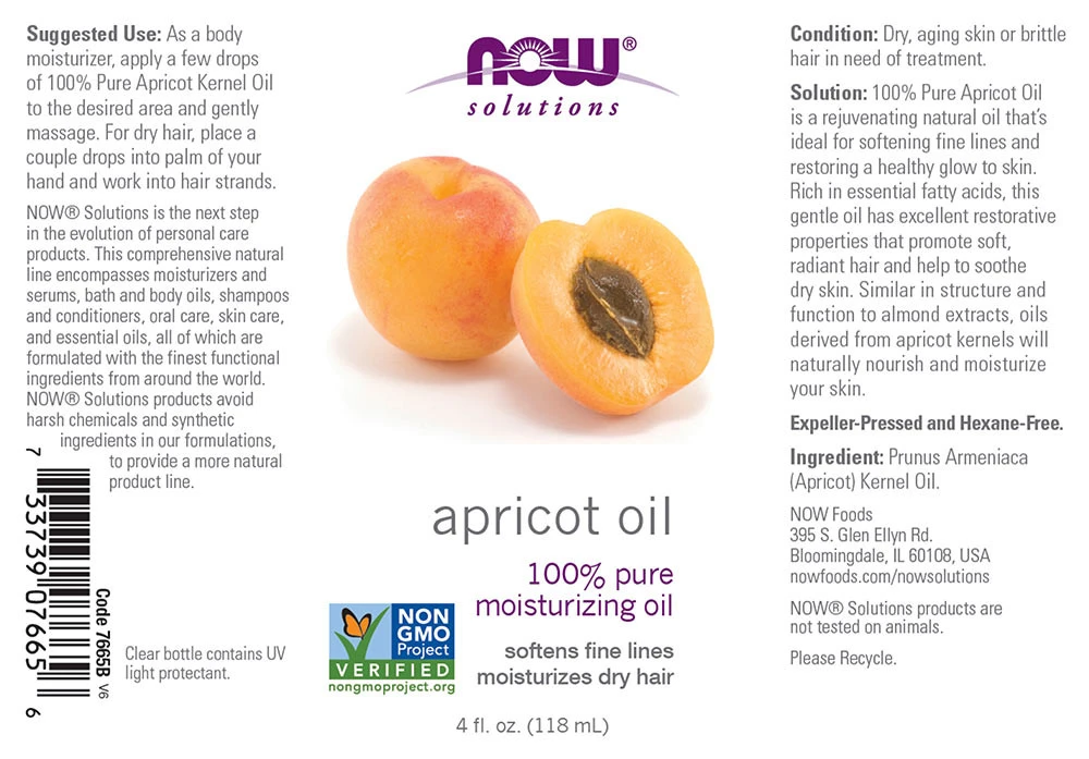 NOW - Apricot Oil - 473 ml - Image 2
