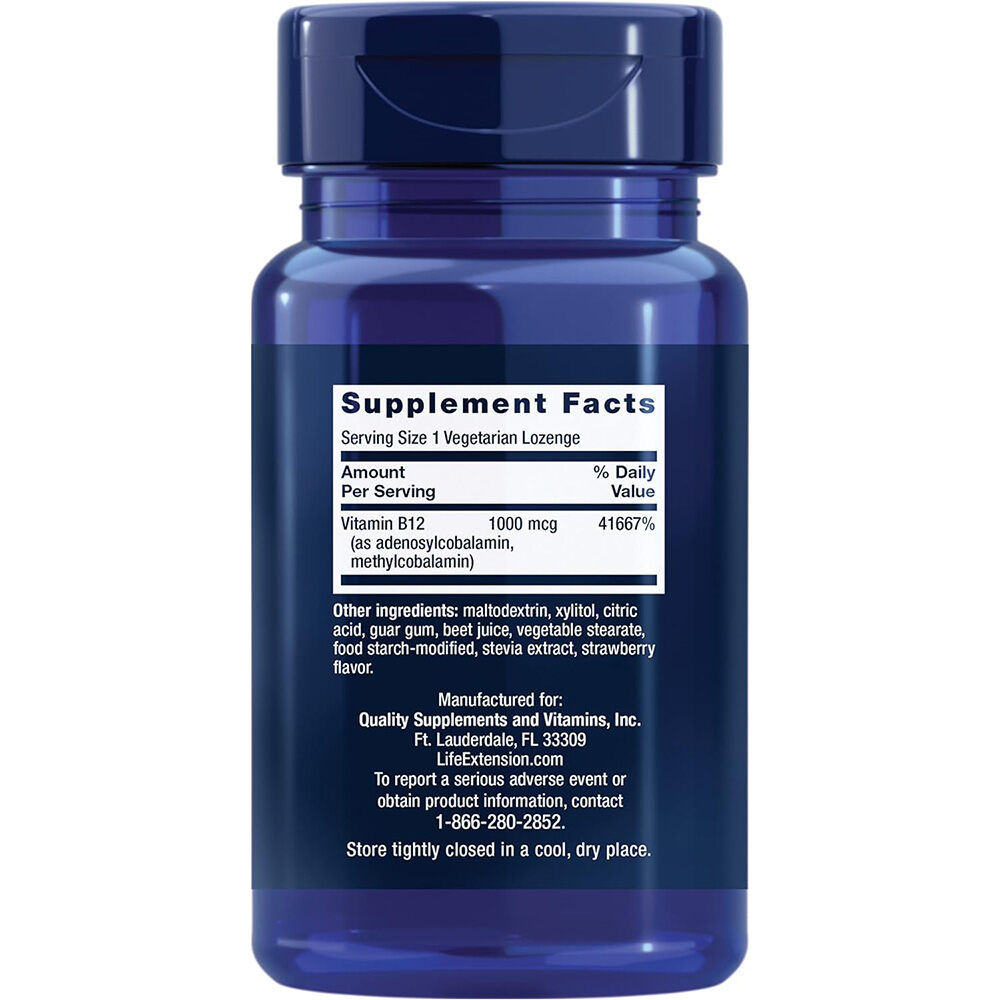 Life Extension - B12 Elite - 60 Vegetarian Lozenges - Image 5