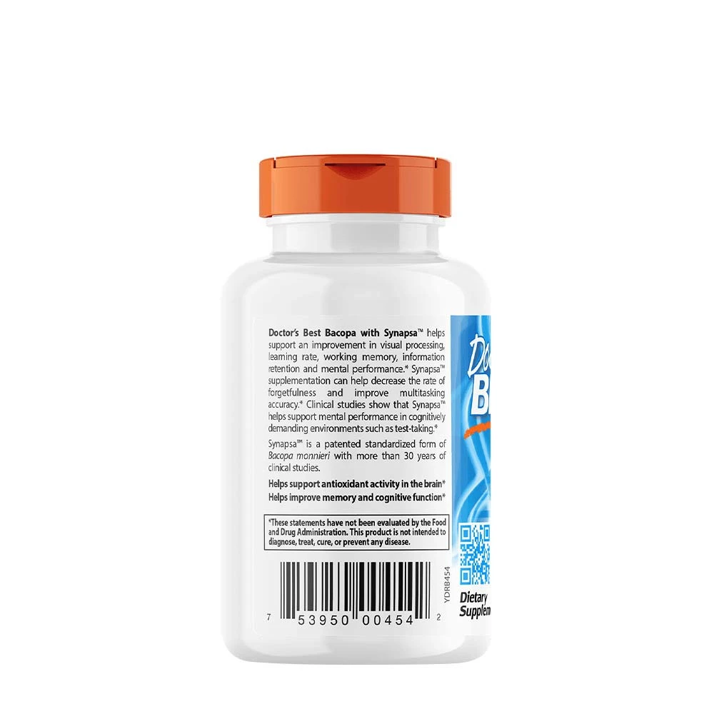 Doctor's Best - Synapsa Bacopa, 320 mg - 60 Veggie Caps - Image 3