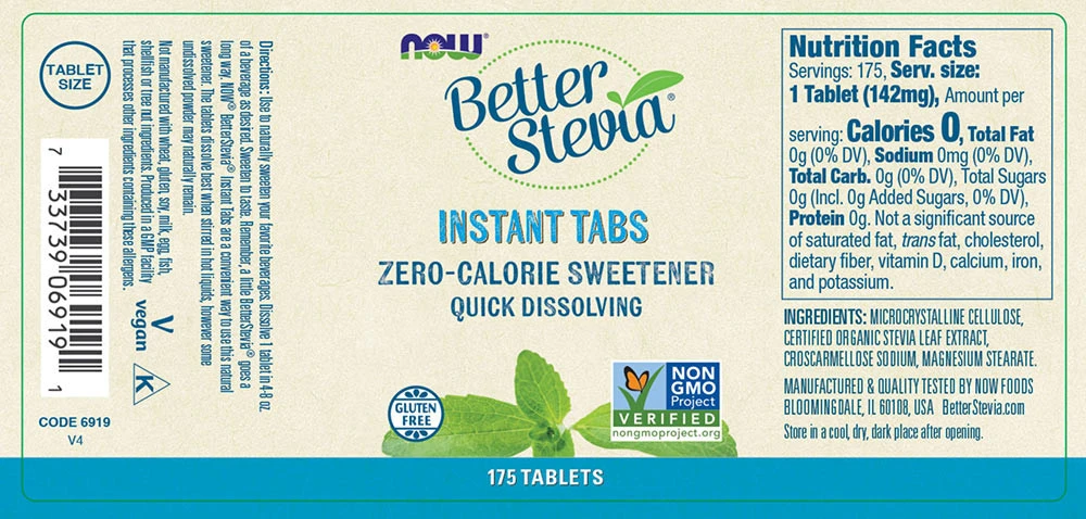 NOW - Better Stevia Instant Tablets - 175 Tabs - Image 2