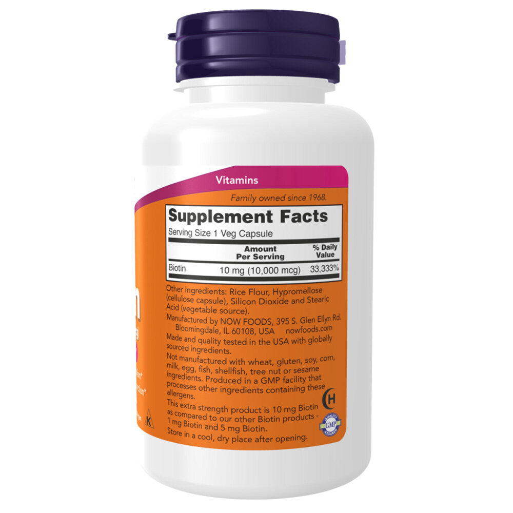 NOW - Extra Strength Biotin - 10 mg (10,000 mcg) - Image 5