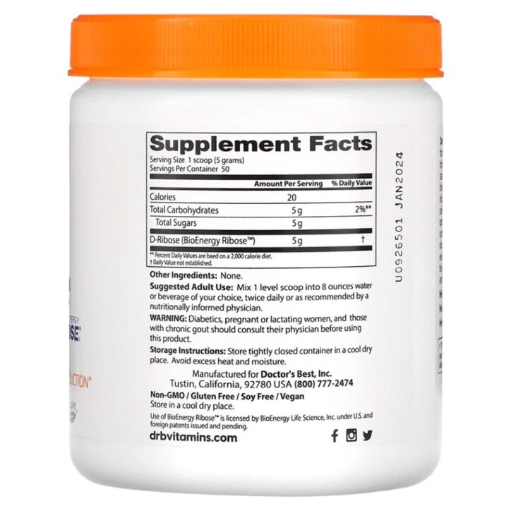 Doctor's Best - D-Ribose Powder - 250g - Image 3