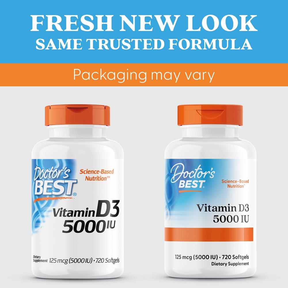 Doctor's Best - Vitamin D3, 5000 IU - 720 Softgels - Image 7