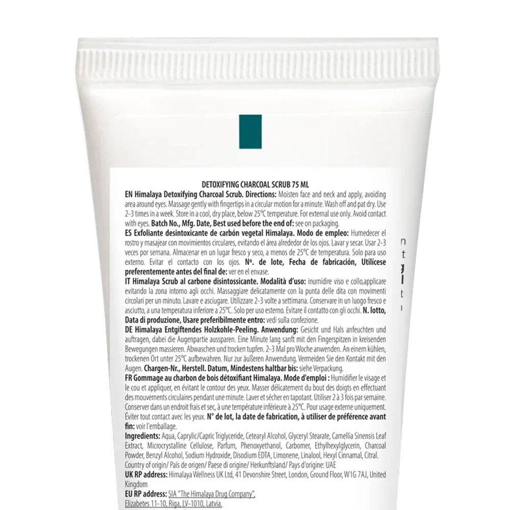Himalaya - Detoxifying Scrub with Activated Charcoal and Green Tea - 75 ml - Image 2