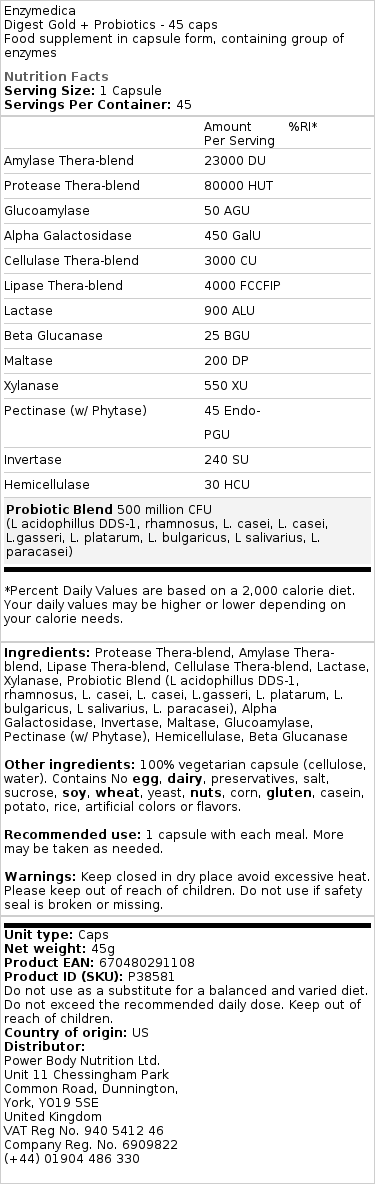 Enzymedica - Digest Gold + Probiotics - 90 Capsules - Image 2