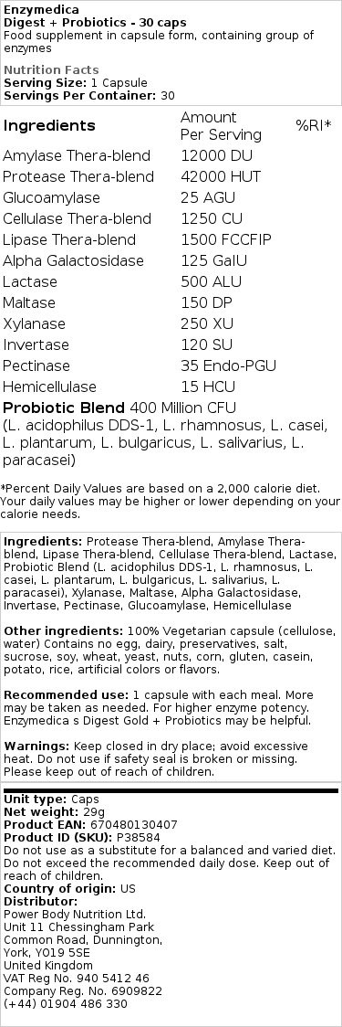 Enzymedica - Digest + Probiotics - 30 Capsules - Image 2