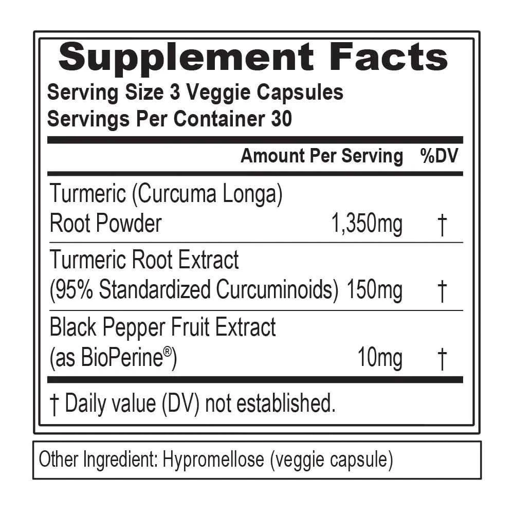 EVLution Nutrition - Turmeric 1500 - 90 Veggie Capsules - Image 2